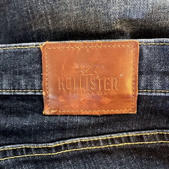 Hollister Jeans Mens 34 x 32 Slim Straight Leg Epic Flex Blue Dark Wash - Picture 8 of 11